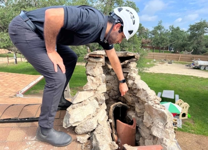 repairing a broken chimney