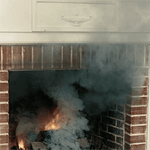smoking fireplace